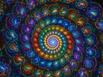 fractales, spirales colorées puzzle en ligne