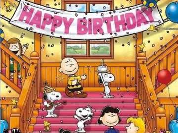 Snoopy and Friends Celebrate February Birthdays jigsaw puzzle online
